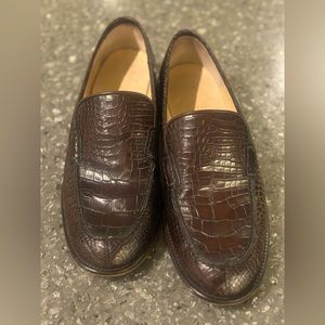 RALPH LAUREN CROCODILE LOAFERS SZ 9.5